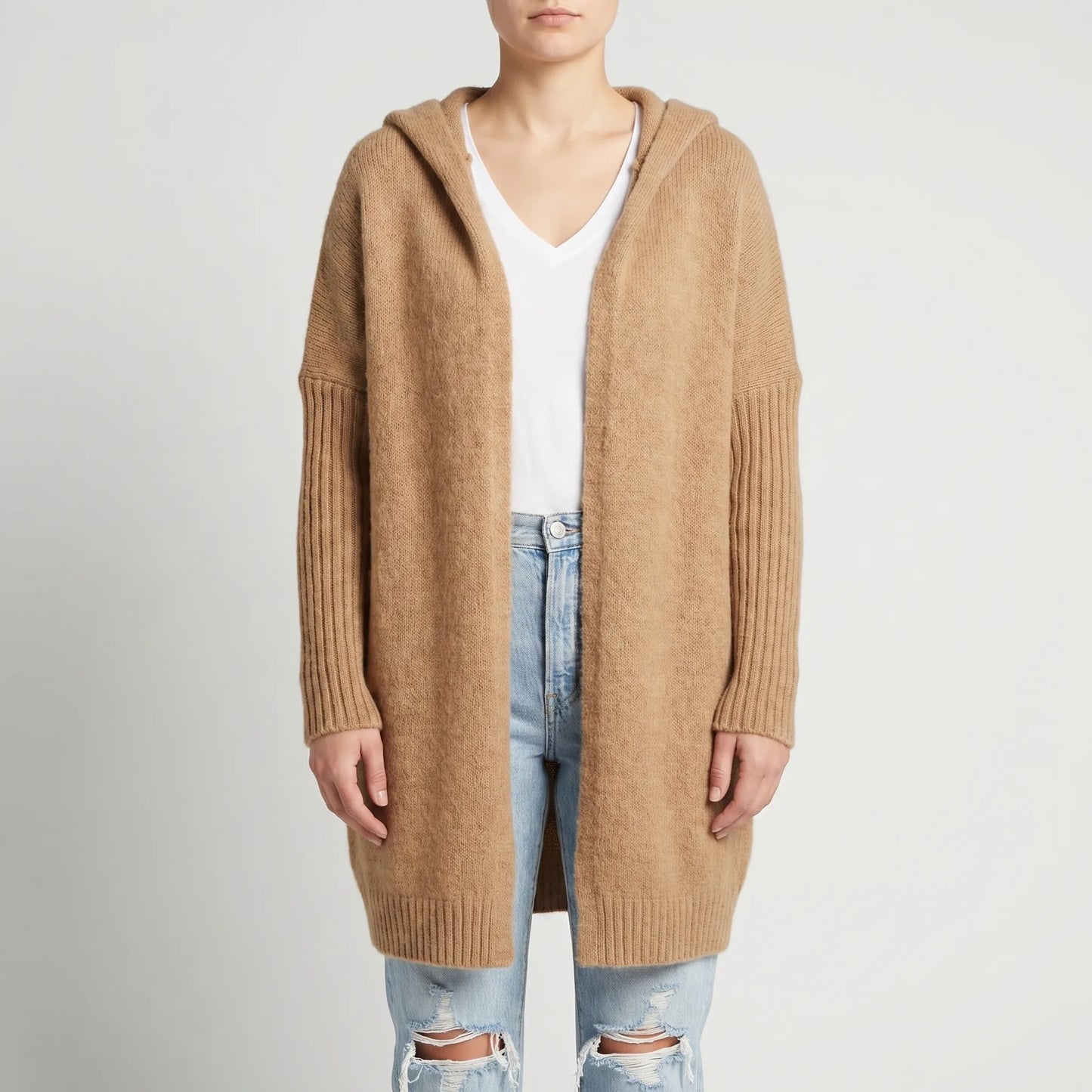 Verdela | Slim Fit Mid-Length Knit Cardigan