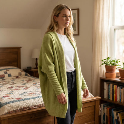 Verdela | Slim Fit Mid-Length Knit Cardigan