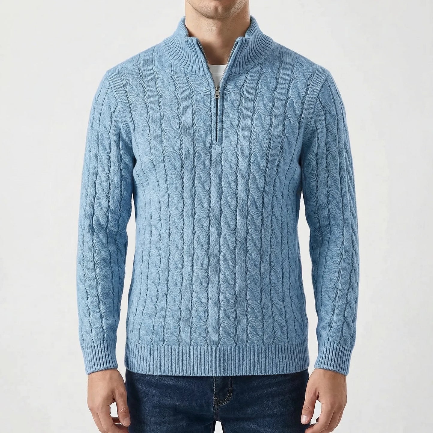 Vervion | Cable-Knit Quarter-Zip Sweater