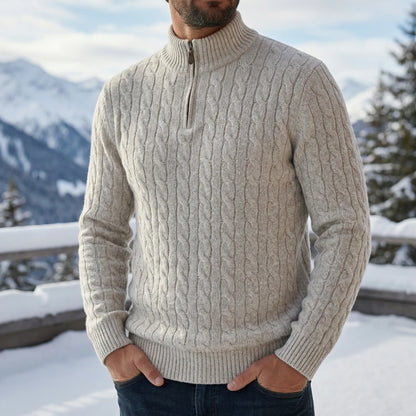 Vervion | Cable-Knit Quarter-Zip Sweater