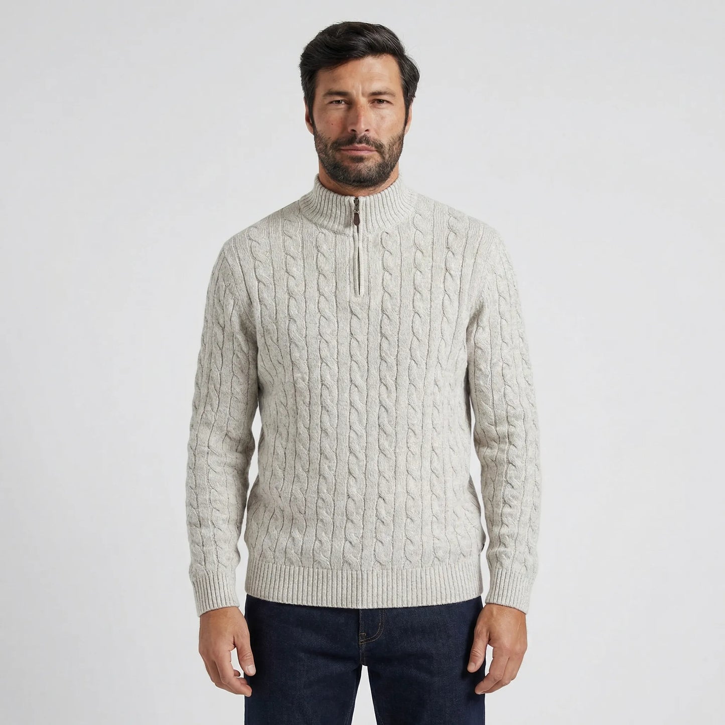 Vervion | Cable-Knit Quarter-Zip Sweater