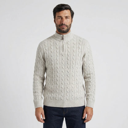 Vervion | Cable-Knit Quarter-Zip Sweater