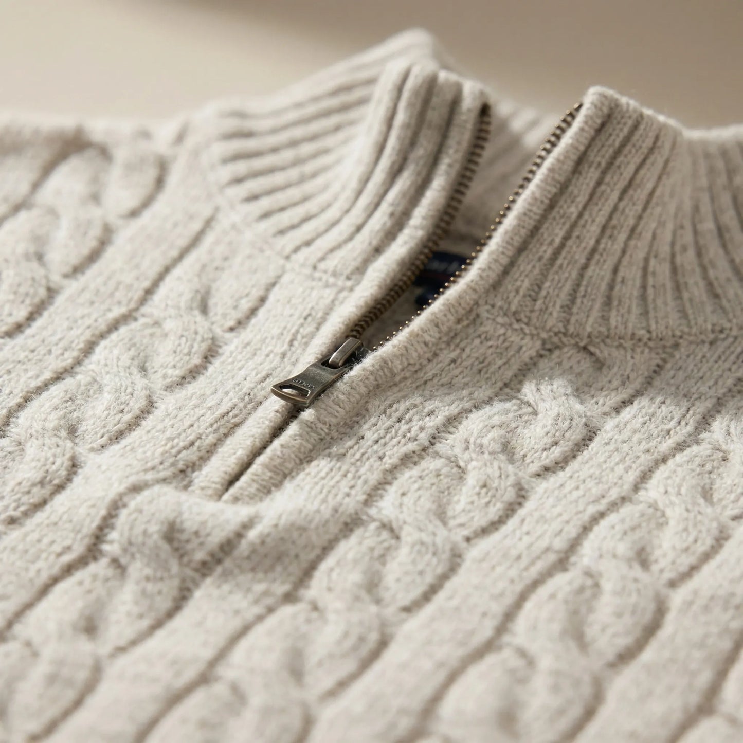 Vervion | Cable-Knit Quarter-Zip Sweater
