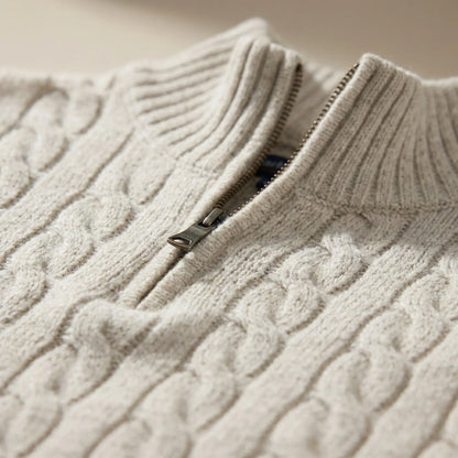 Vervion | Cable-Knit Quarter-Zip Sweater