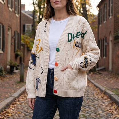 Vexlora | Oversized Cable-Knit Button-Up Cardigan