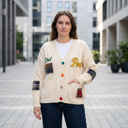 Vexlora | Oversized Cable-Knit Button-Up Cardigan