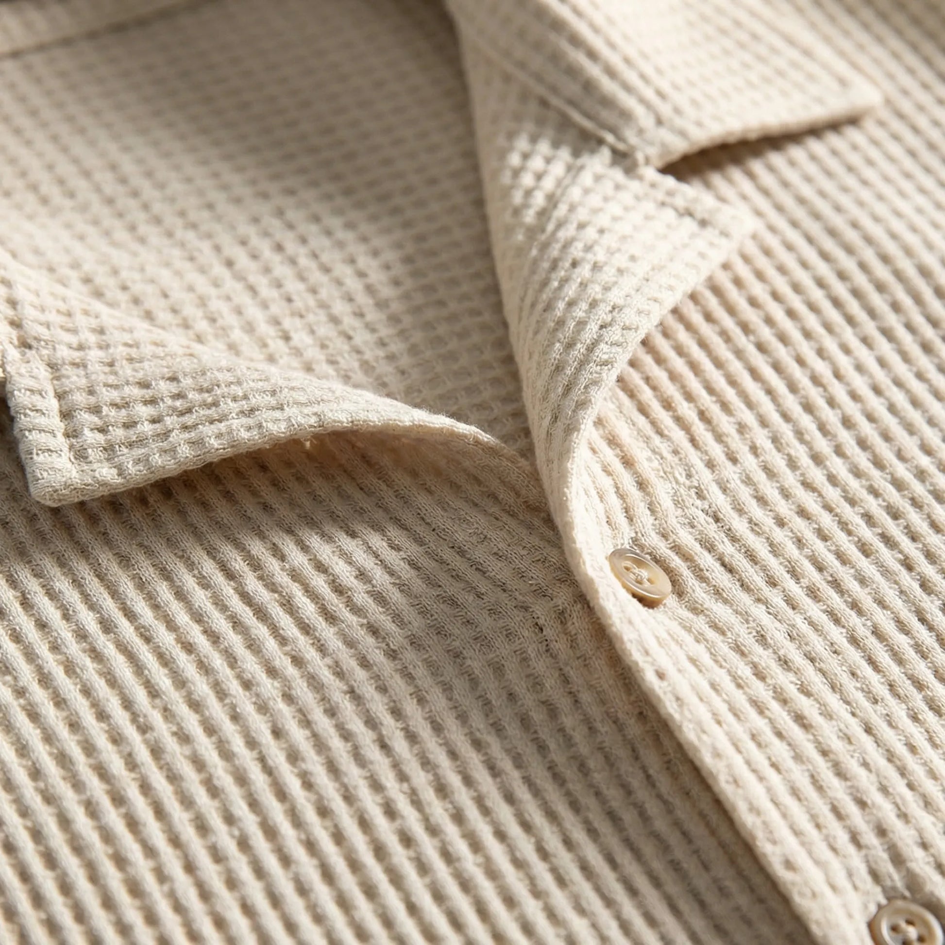 Wafflux - Matching Waffle-Texture Shirt And Shorts Set