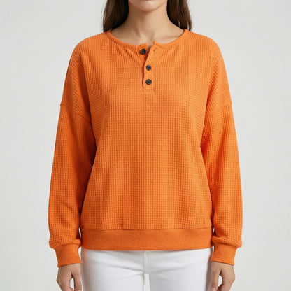 Wafleigh | Waffle-Knit Henley Sweatshirt