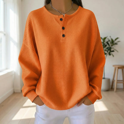 Wafleigh | Waffle-Knit Henley Sweatshirt