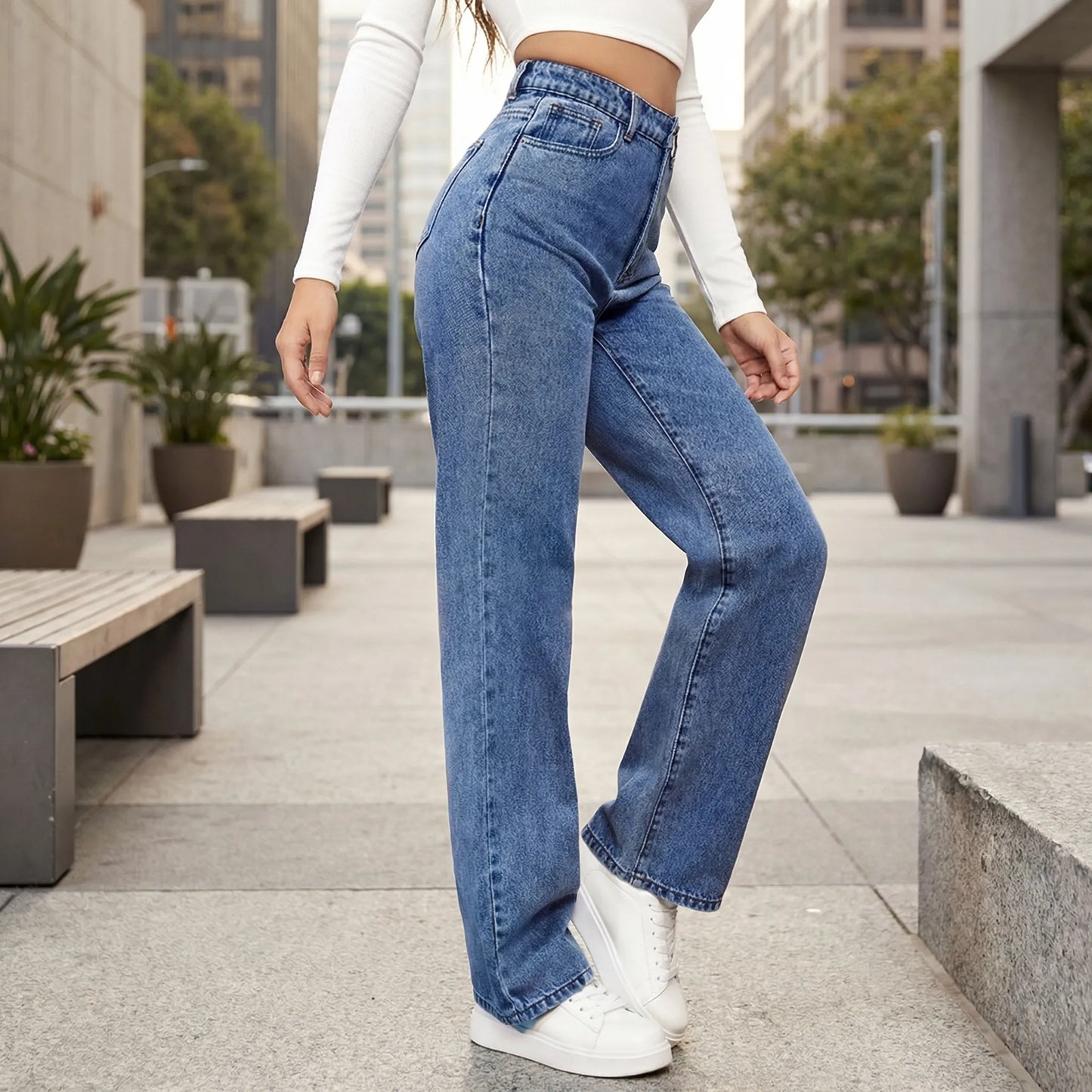 Waistara | High-Waist Straight-Leg Women's Jeans