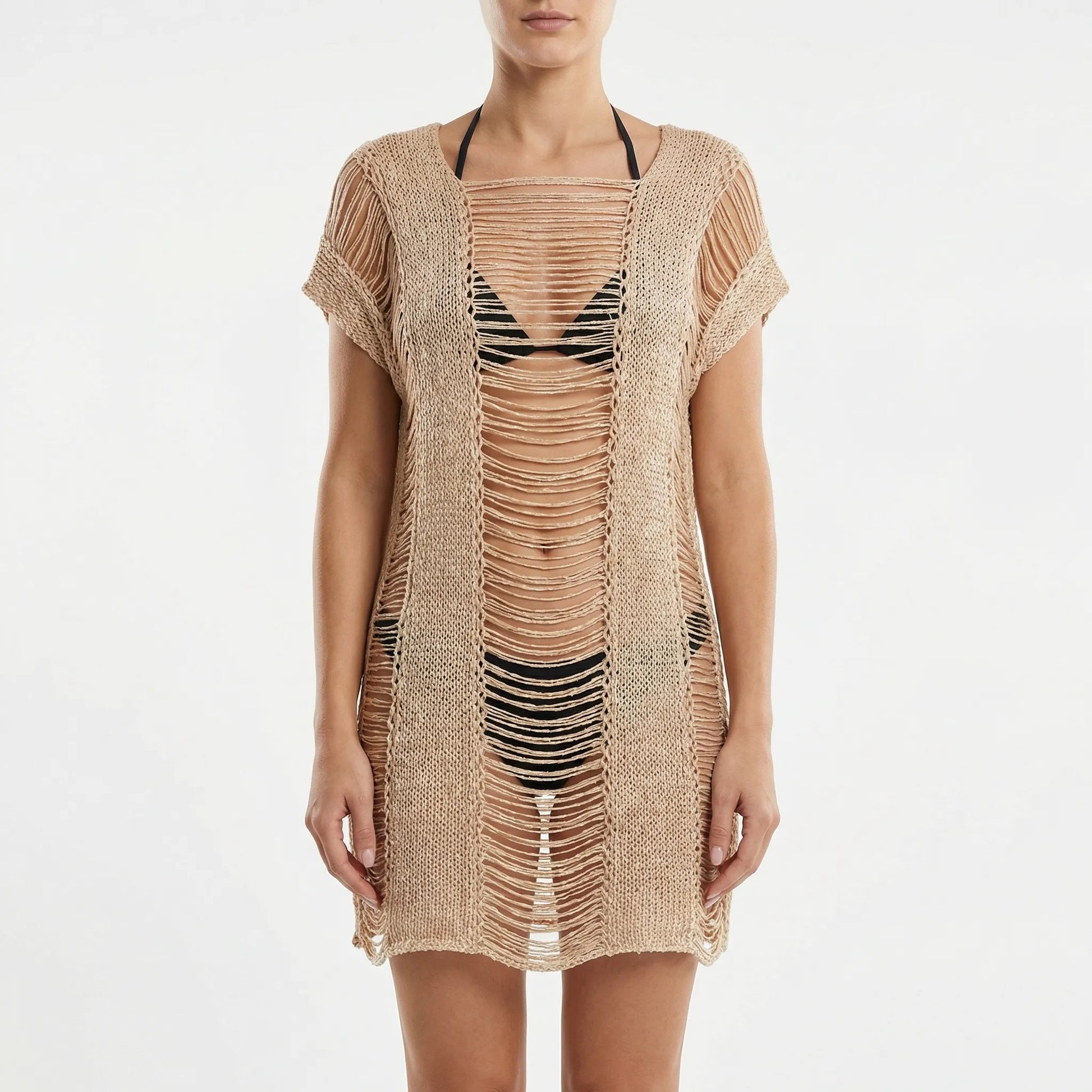 Waverift | Open-Knit Distressed Beach Cover-Up