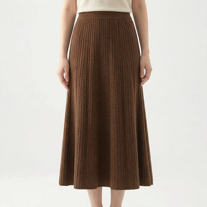 Wintovél | Ankle-Length Pleated Knitted Skirt