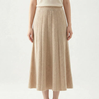 Wintovél | Ankle-Length Pleated Knitted Skirt