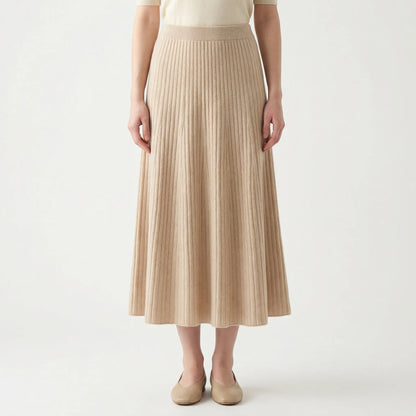 Wintovél | Ankle-Length Pleated Knitted Skirt