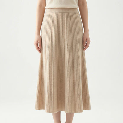 Wintovél | Ankle-Length Pleated Knitted Skirt