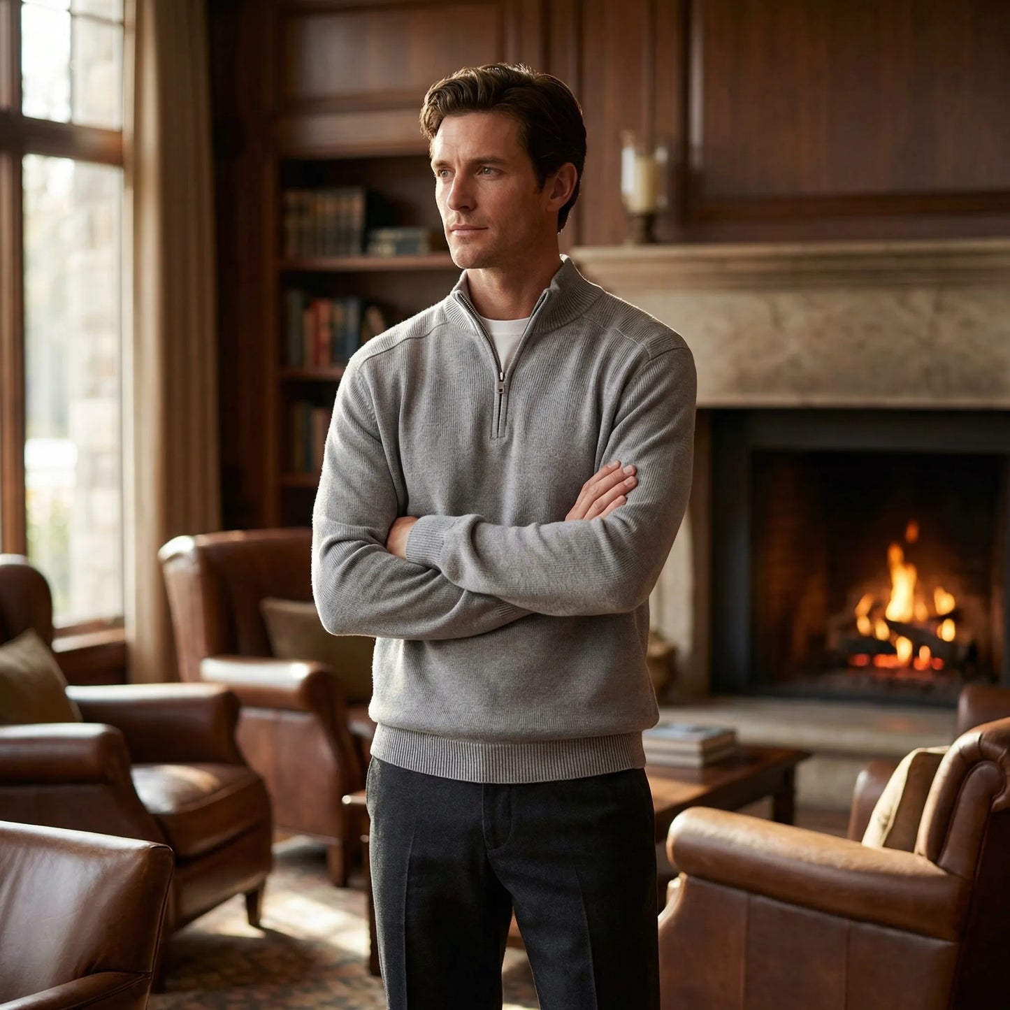 Wollvex | Half-Zip Knit Pullover For Men