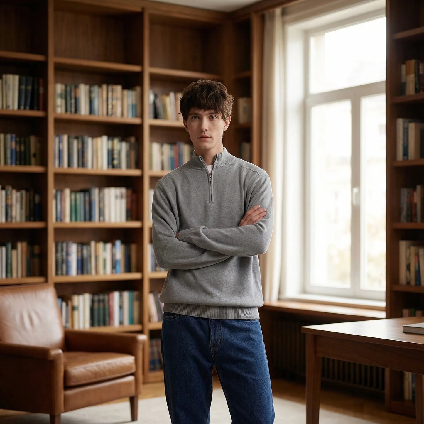 Wollvex | Half-Zip Knit Pullover For Men