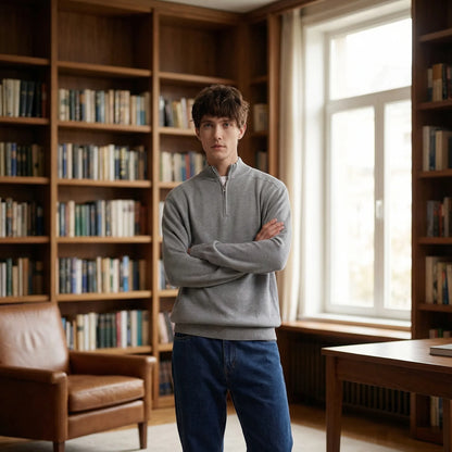 Wollvex | Half-Zip Knit Pullover For Men