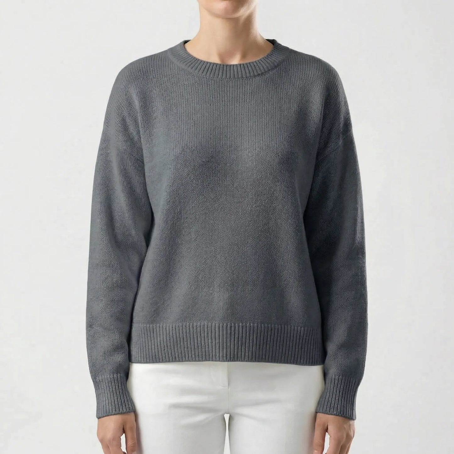 Wovelle | Relaxed Fit Round-Neck Knit Jumper
