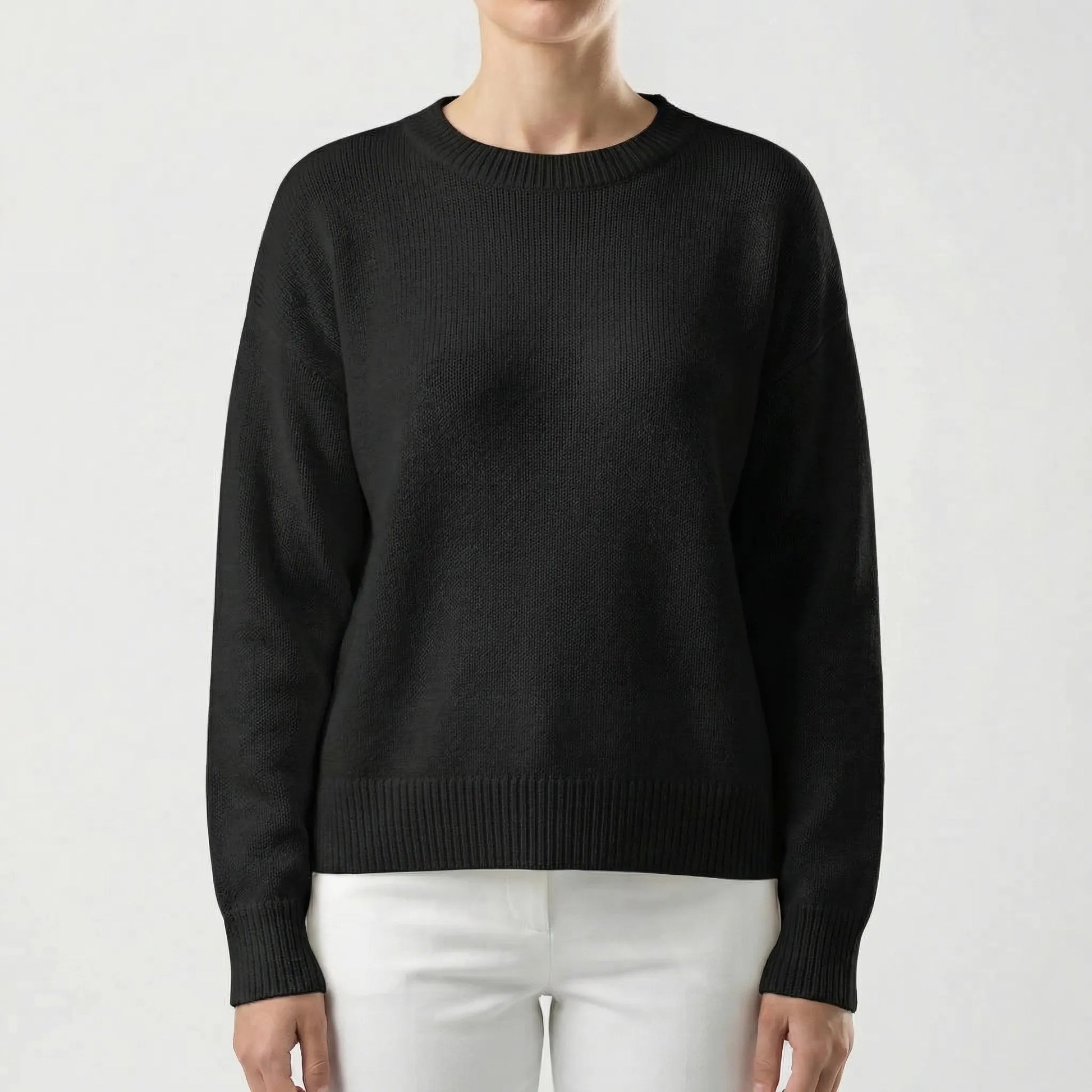 Wovelle | Relaxed Fit Round-Neck Knit Jumper