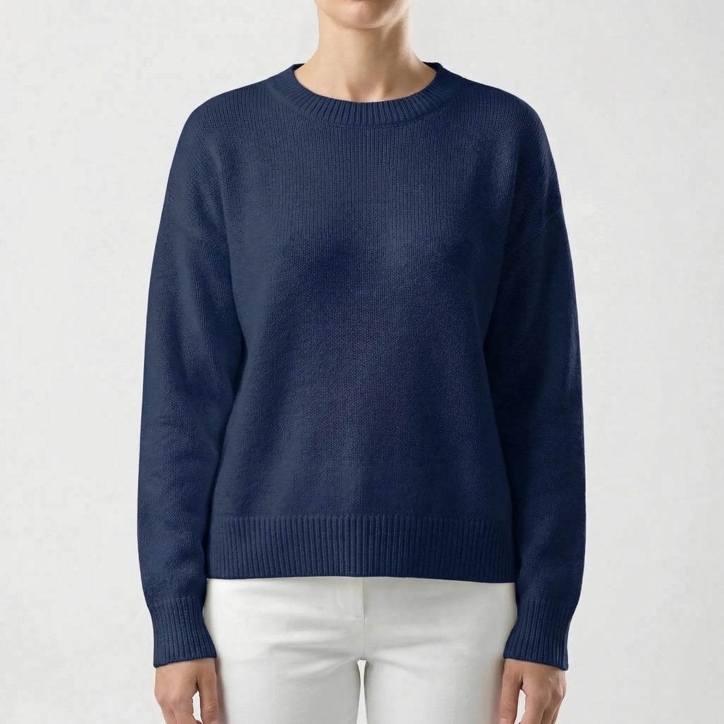 Wovelle | Relaxed Fit Round-Neck Knit Jumper
