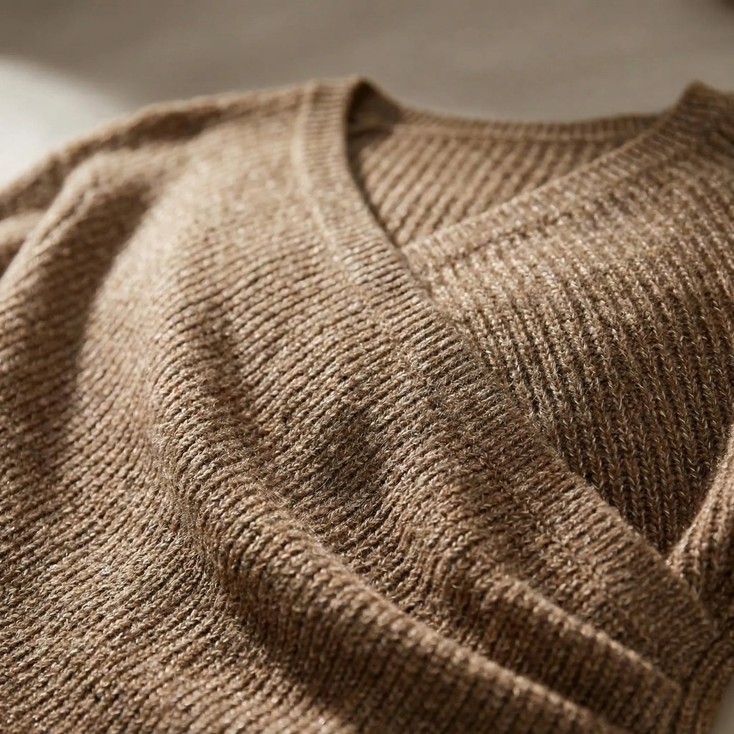 Wrapelle | Wrap-Front V-Neck Knit Top