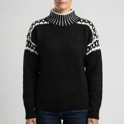 Wyntrell | High-Neck Patterned Knit Jumper