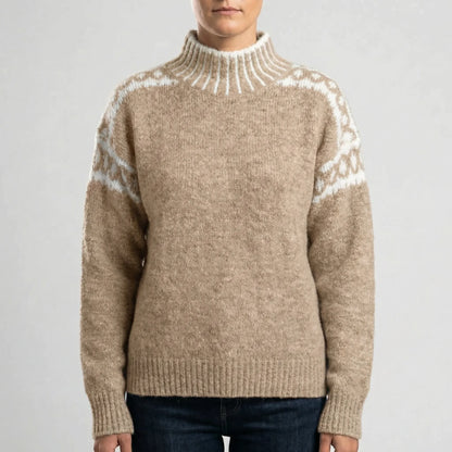 Wyntrell | High-Neck Patterned Knit Jumper